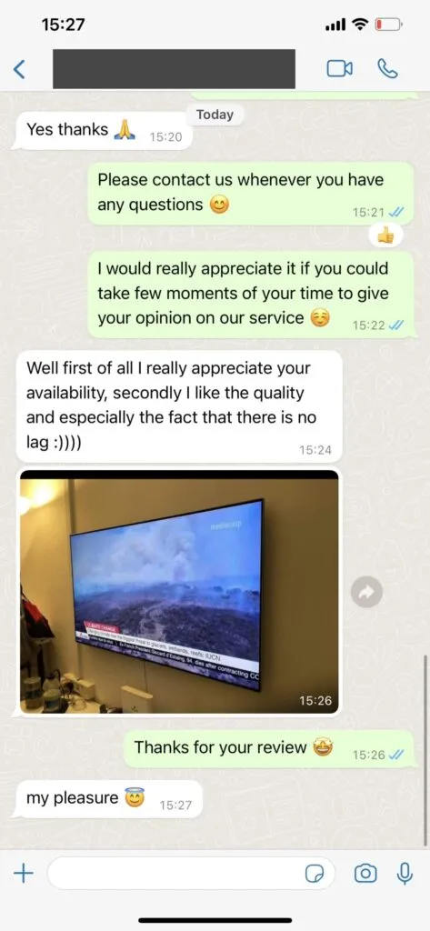 WhatsApp feedback: Customer Satisfaction