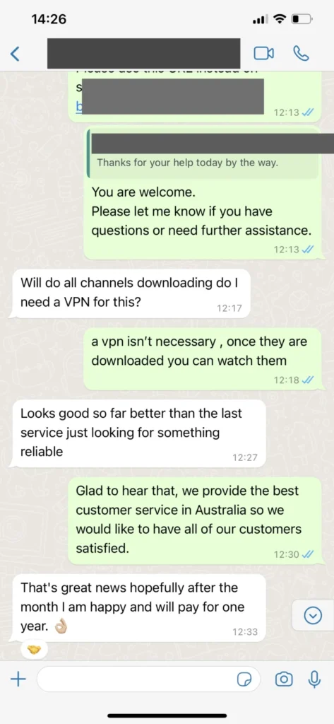 WhatsApp notification: Subscription Renewal
